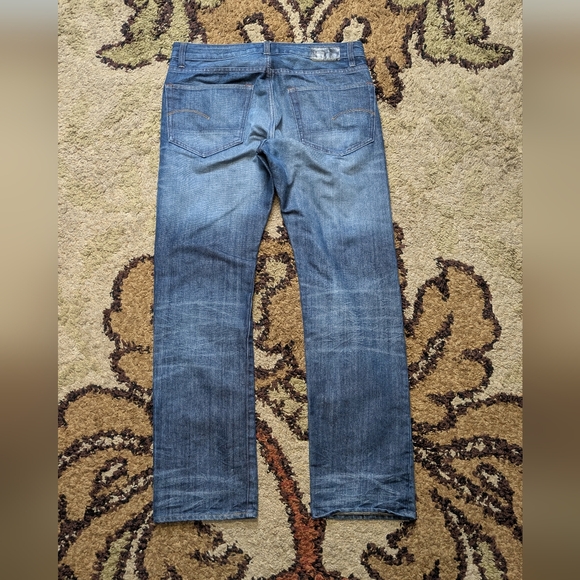 G Star Raw Jeans Mens 34x32 Blue 3301 Slim Straight - Picture 3 of 12